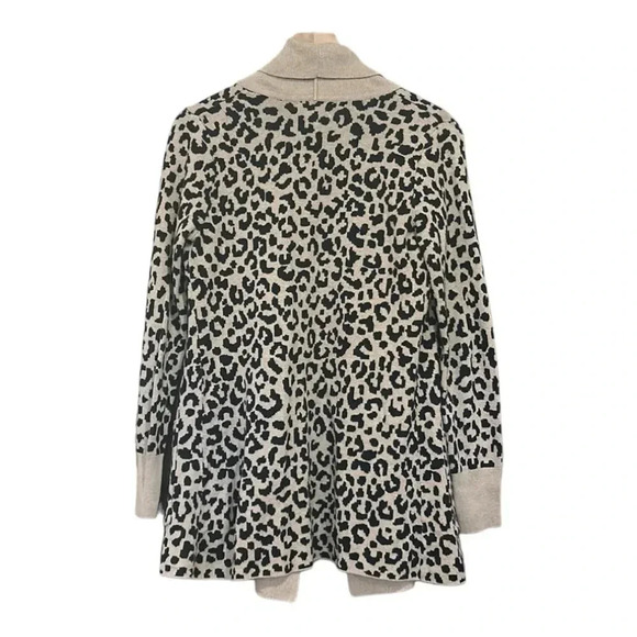 Ruby Moon Leopard Animal Print Sweater Cardigan Size Large - Picture 3 of 10